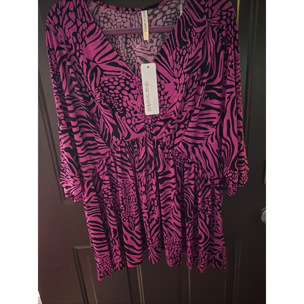 Dear Scarlett Women's Blouse Pink 2X